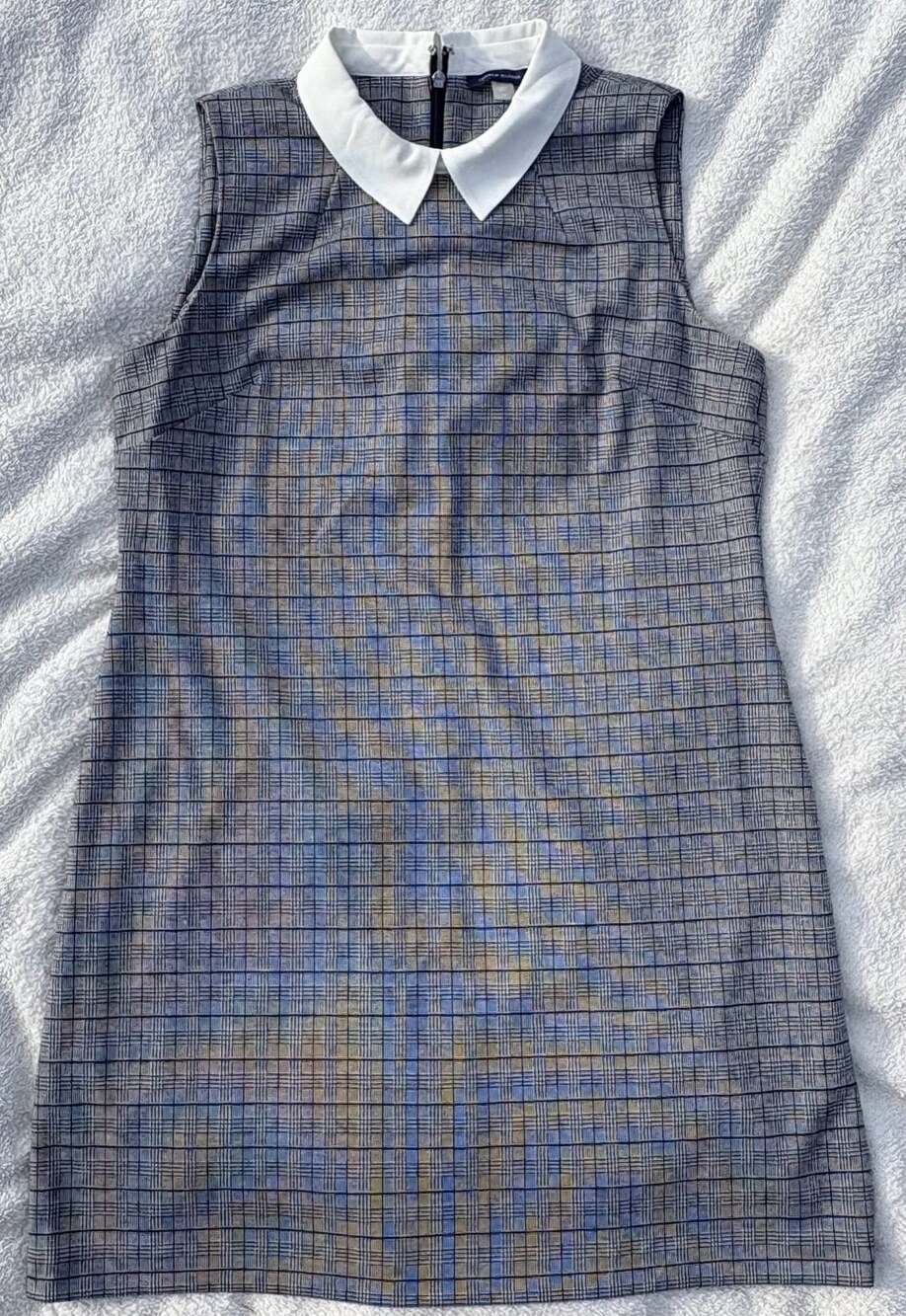 Tommy Hilfiger Women’s Size 14 Plaid Sleeveless Dress White Peter Pan Collar